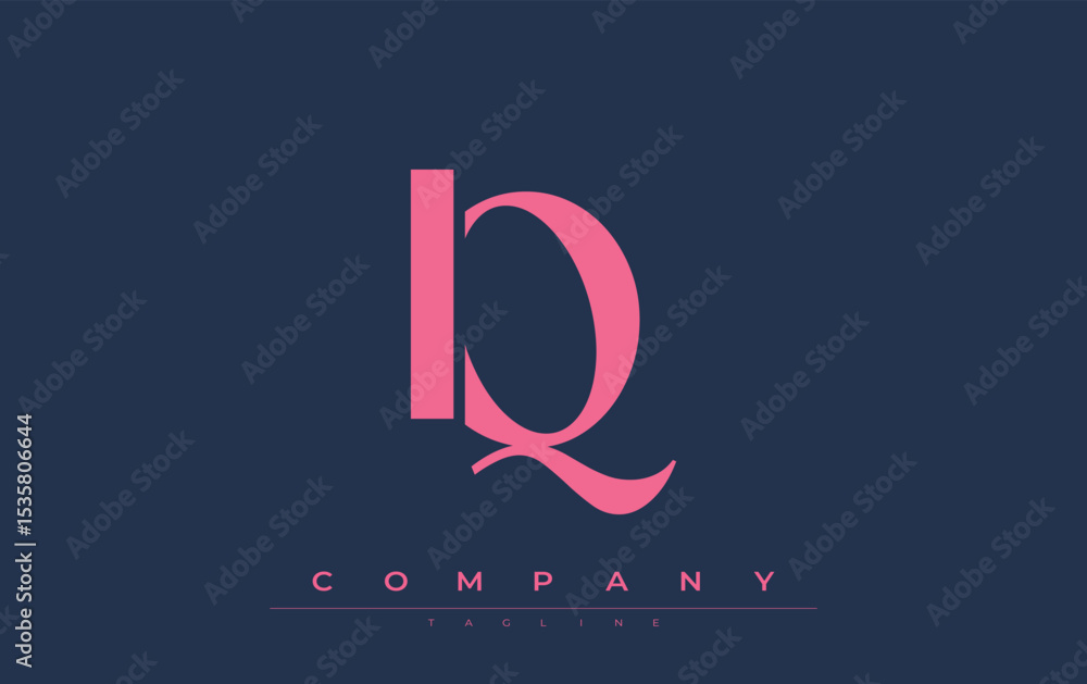 Fototapete iq modern initials logo design. branding logo with stylized initials showcasing bold design and mode