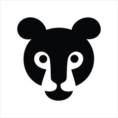 Fototapeta premium Simple black and white lion face vector graphic illustrating animal head minimalist design