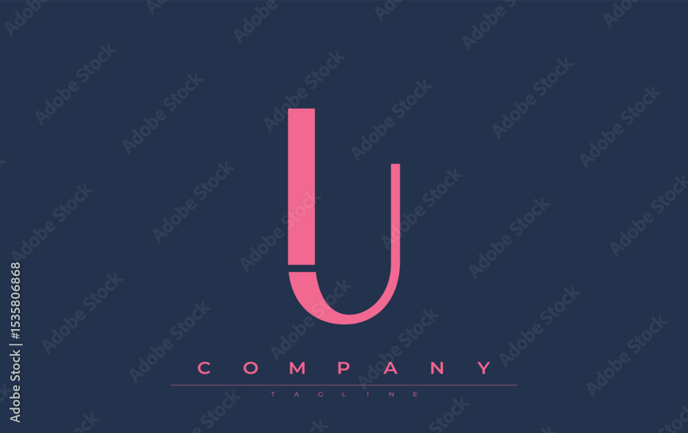 Fototapete iu modern initials logo design. branding logo with stylized initials showcasing bold design and mode