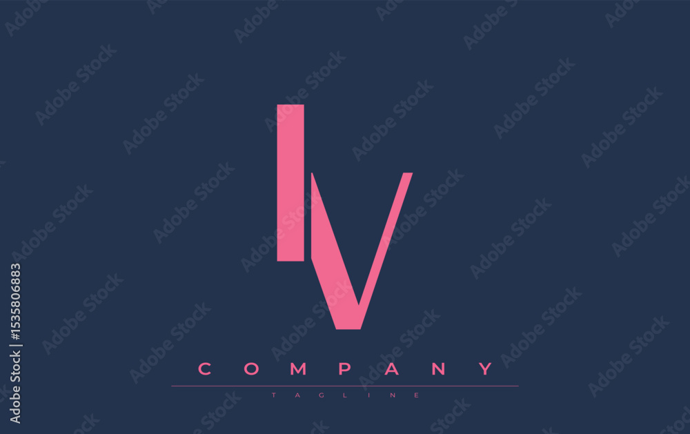 Fototapete iv modern initials logo design. branding logo with stylized initials showcasing bold design and mode
