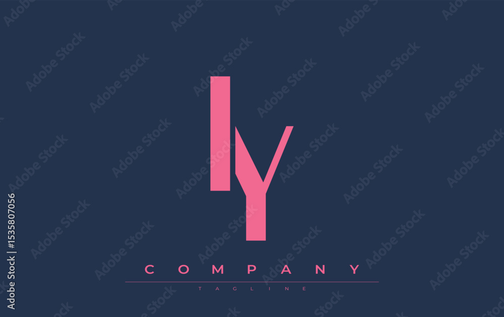 Fototapete iy modern initials logo design. branding logo with stylized initials showcasing bold design and mode