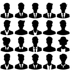 Set of Men in Suits Silhouette