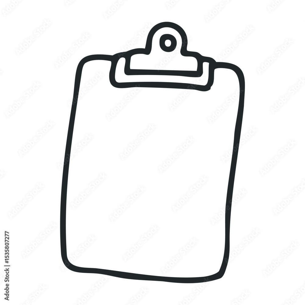 Poster simple outline of a clipboard illustration without text – stock vector icon in line drawing style