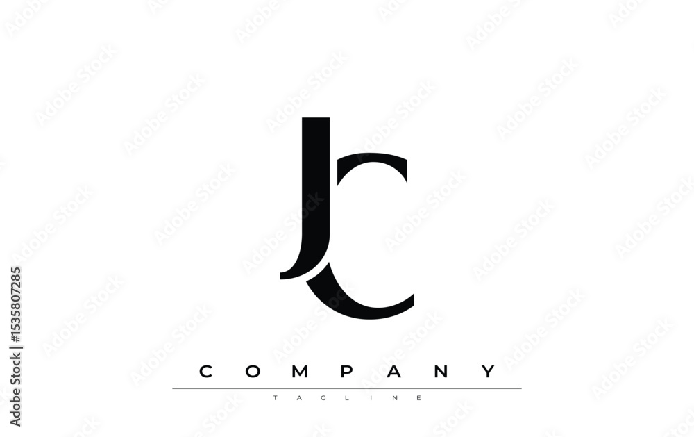 Fototapete jc modern initials logo design. branding logo with stylized initials showcasing bold design and mode