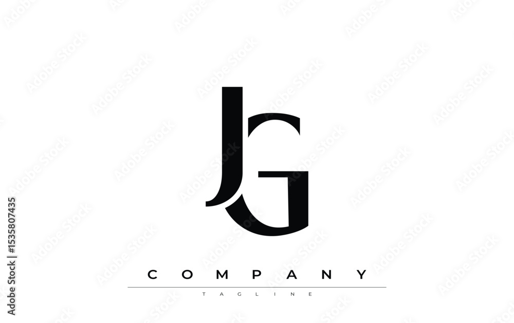 Fototapete jg modern initials logo design. branding logo with stylized initials showcasing bold design and mode