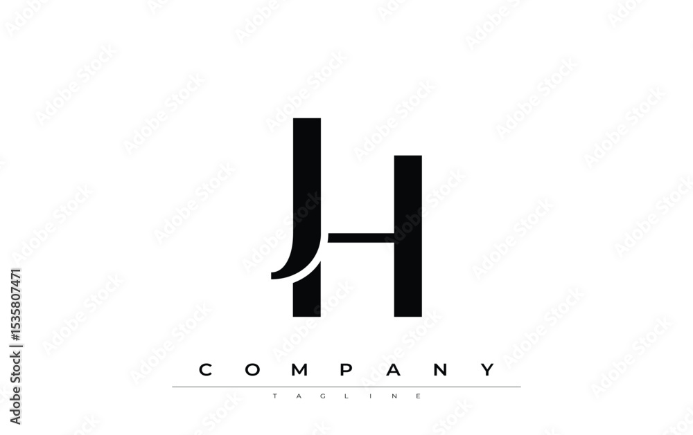 Fototapete jh modern initials logo design. branding logo with stylized initials showcasing bold design and mode