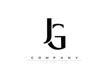 JG Modern Initials Logo Design. Branding logo with stylized initials showcasing bold design and modern aesthetic. Ideal for professional business branding or creative projects focusing on minimalistic