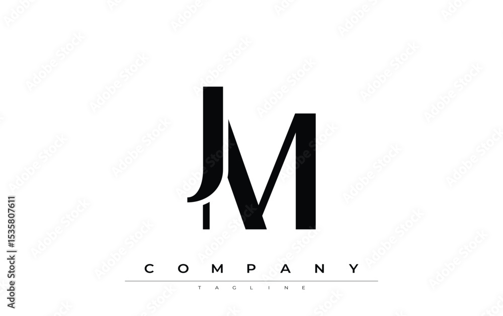 Fototapete jm modern initials logo design. branding logo with stylized initials showcasing bold design and mode