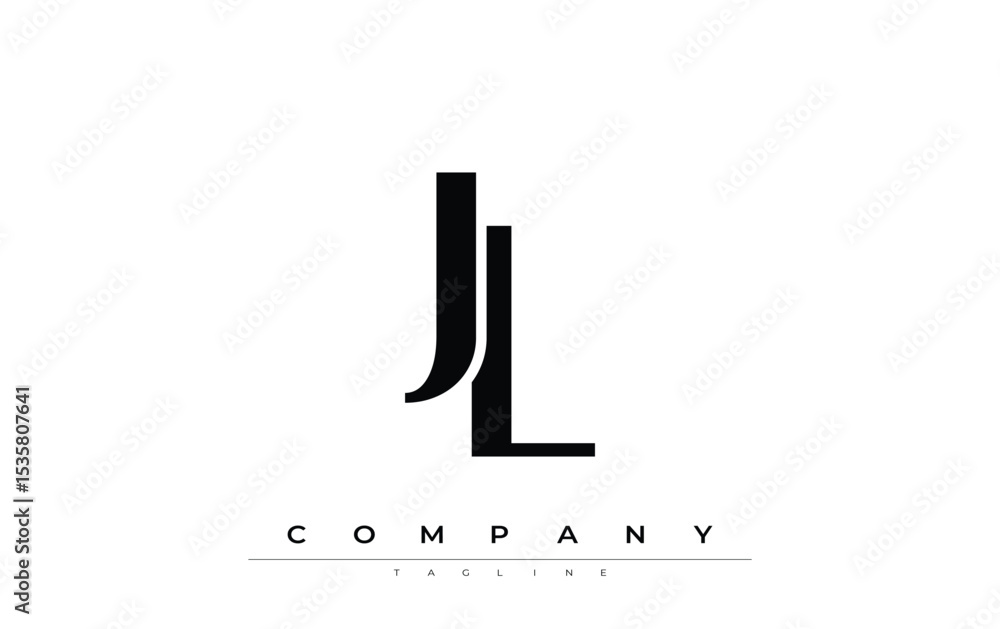 Fototapete jl modern initials logo design. branding logo with stylized initials showcasing bold design and mode