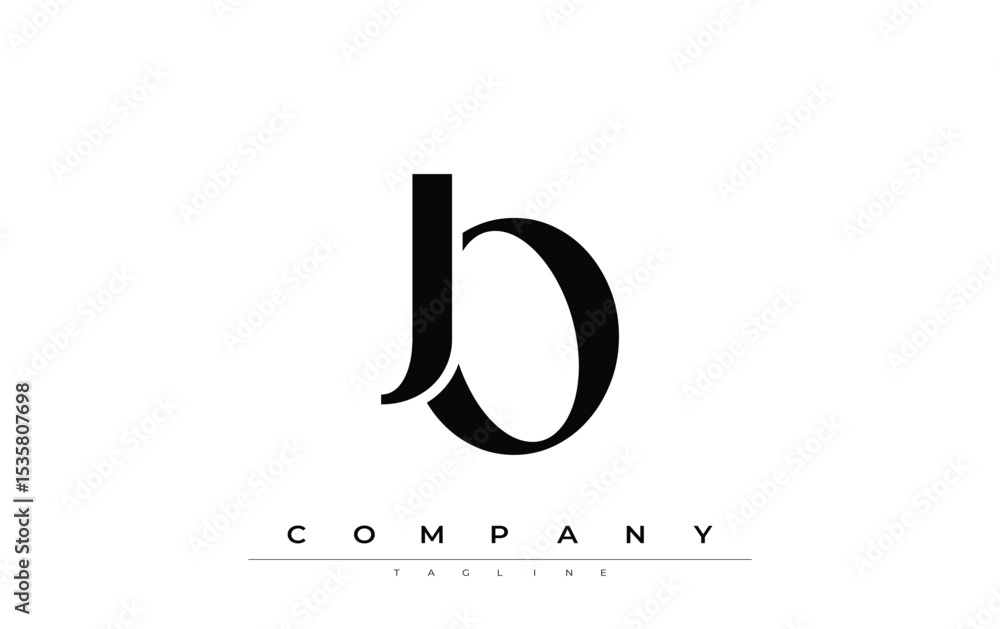 Fototapete jo modern initials logo design. branding logo with stylized initials showcasing bold design and mode