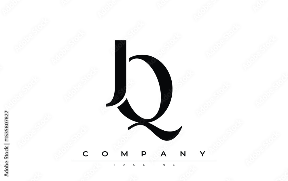 Fototapete jq modern initials logo design. branding logo with stylized initials showcasing bold design and mode