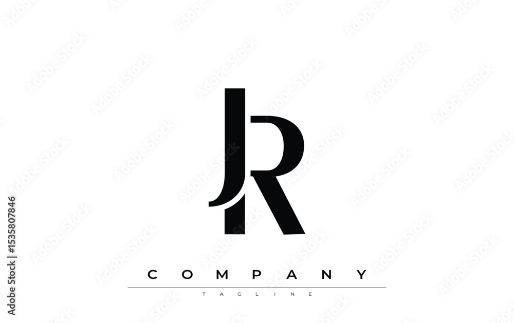 Fototapete jr modern initials logo design. branding logo with stylized initials showcasing bold design and mode