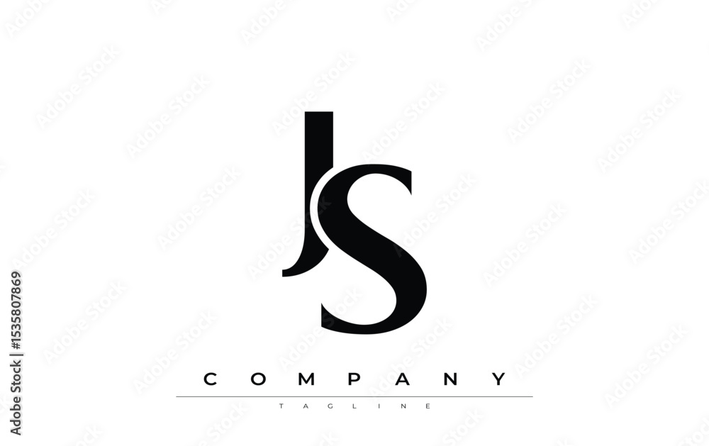 Fototapete js modern initials logo design. branding logo with stylized initials showcasing bold design and mode
