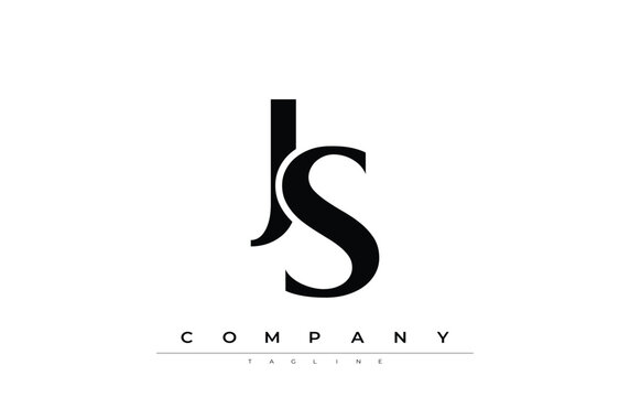 JS Modern Initials Logo Design. Branding logo with stylized initials showcasing bold design and modern aesthetic. Ideal for professional business branding or creative projects focusing on minimalistic