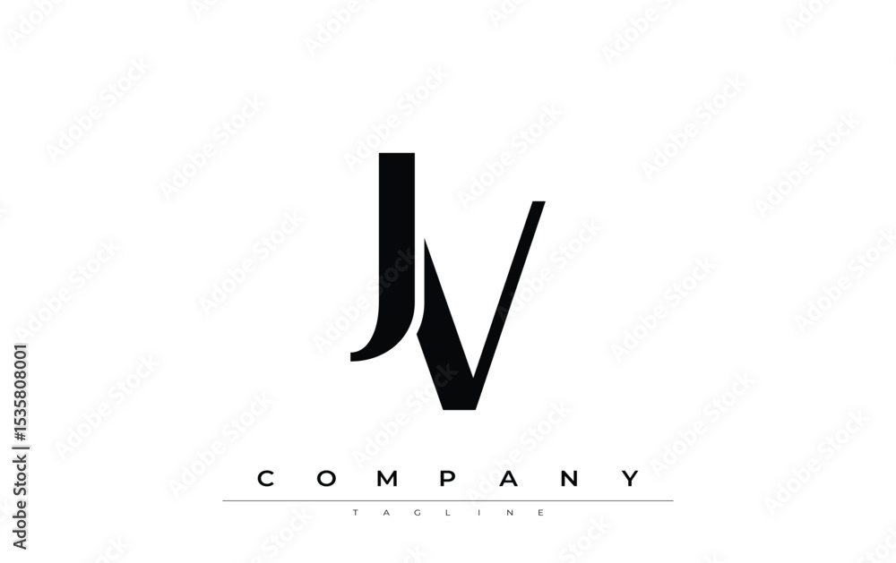 Fototapete jv modern initials logo design. branding logo with stylized initials showcasing bold design and mode