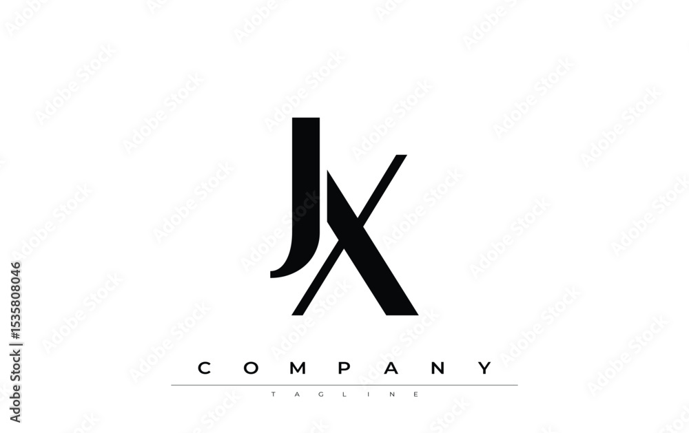 Fototapete jx modern initials logo design. branding logo with stylized initials showcasing bold design and mode