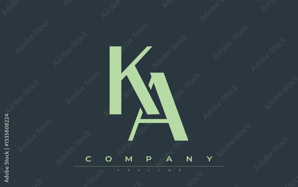 Fototapete ka modern initials logo design. branding logo with stylized initials showcasing bold design and mode
