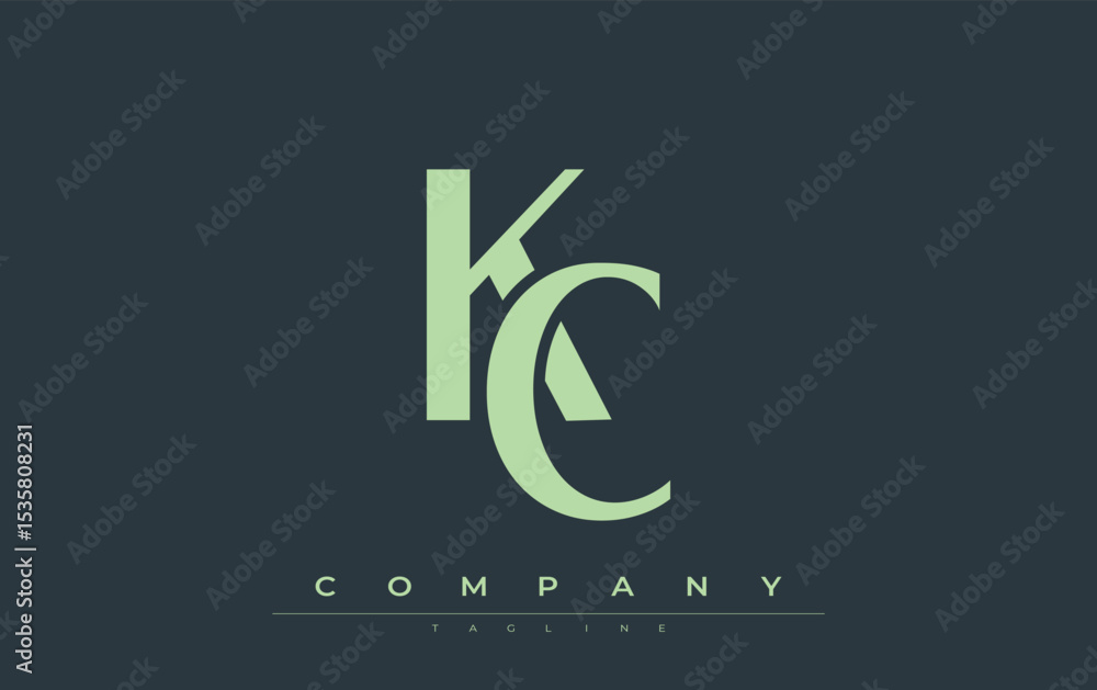 Fototapete kc modern initials logo design. branding logo with stylized initials showcasing bold design and mode