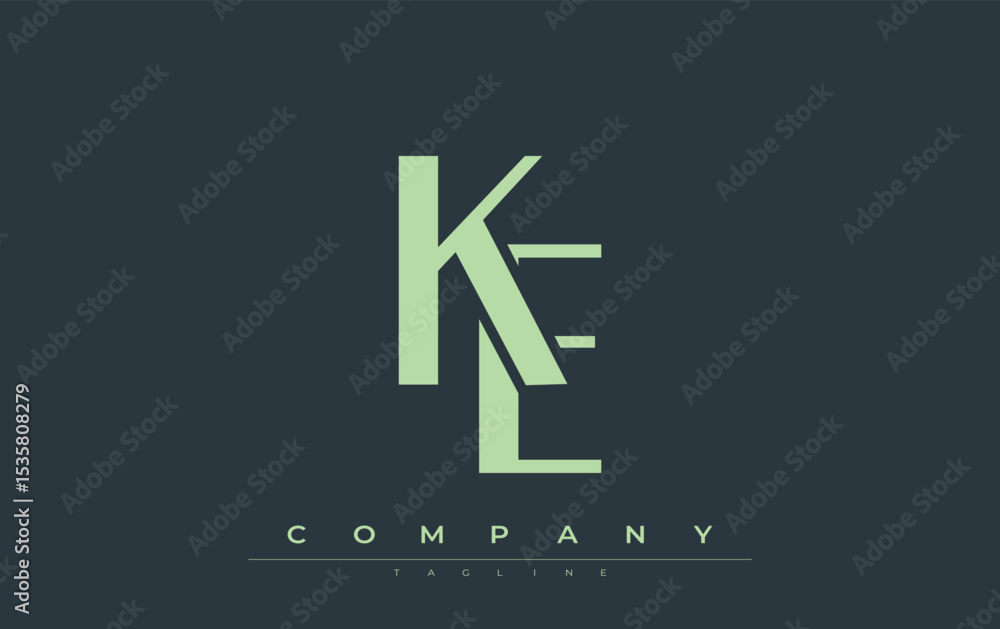 Fototapete ke modern initials logo design. branding logo with stylized initials showcasing bold design and mode