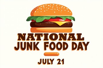 national junk food day logo with a hamburger