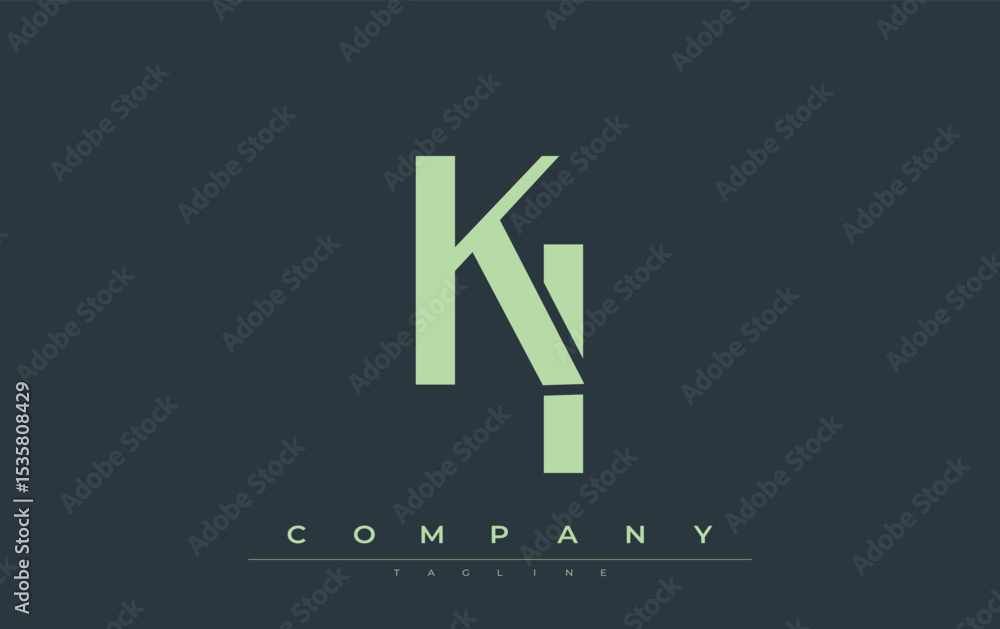 Fototapete ki modern initials logo design. branding logo with stylized initials showcasing bold design and mode