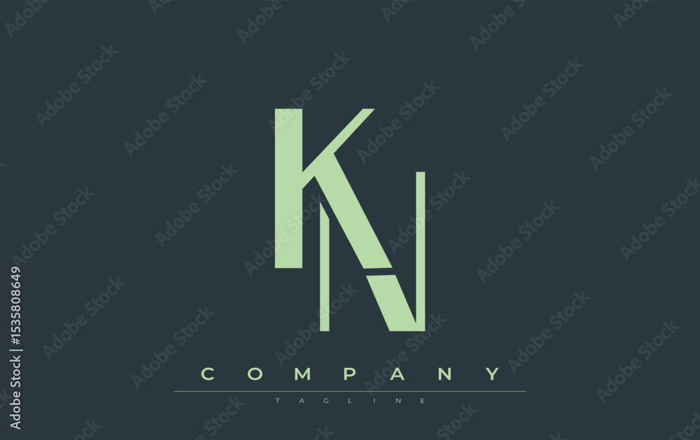 Fototapete kn modern initials logo design. branding logo with stylized initials showcasing bold design and mode