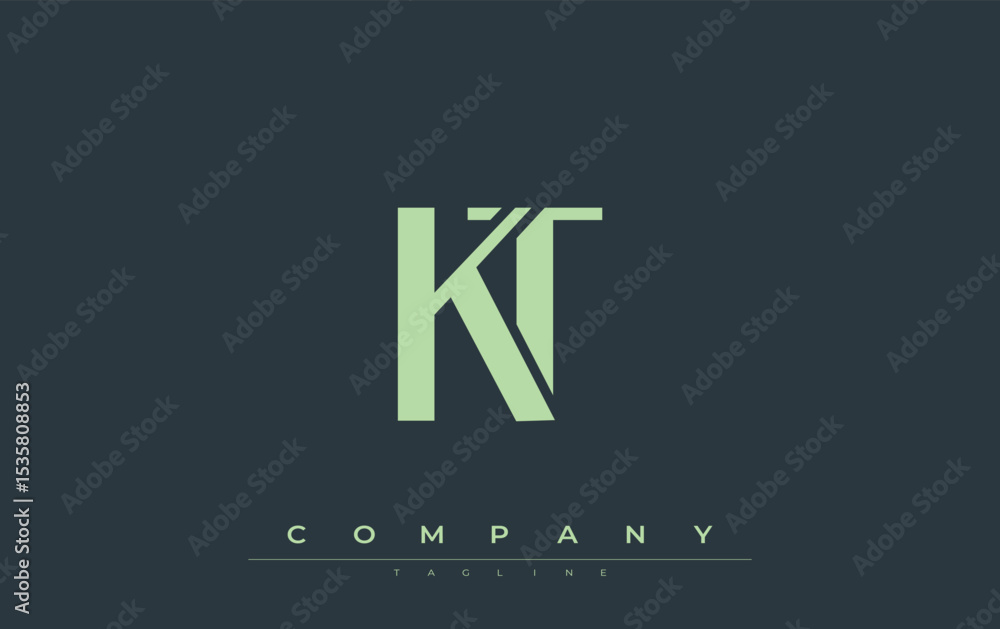 Fototapete kt modern initials logo design. branding logo with stylized initials showcasing bold design and mode