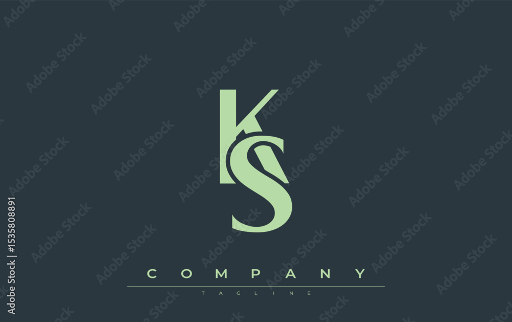 Fototapete ks modern initials logo design. branding logo with stylized initials showcasing bold design and mode