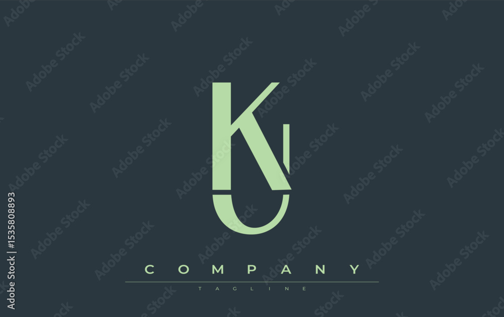 Fototapete ku modern initials logo design. branding logo with stylized initials showcasing bold design and mode