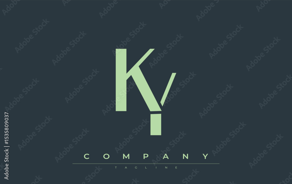 Fototapete ky modern initials logo design. branding logo with stylized initials showcasing bold design and mode