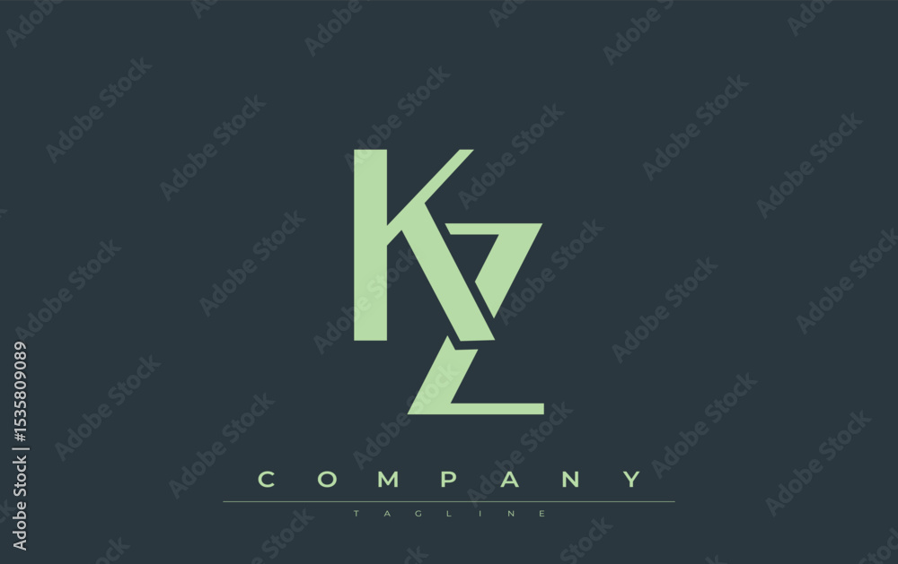 Fototapete kz modern initials logo design. branding logo with stylized initials showcasing bold design and mode
