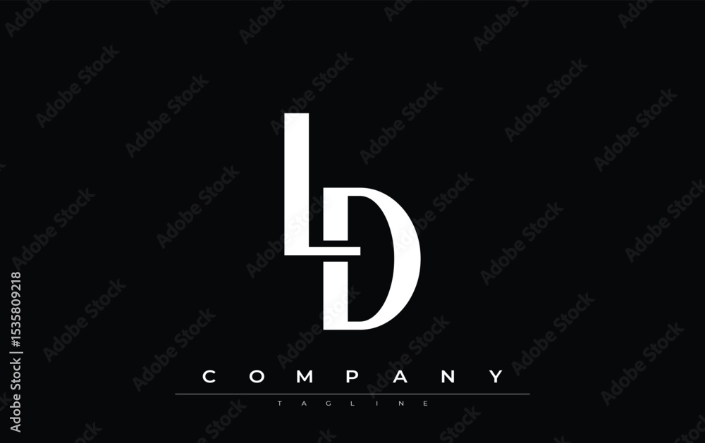 Fototapete ld modern initials logo design. branding logo with stylized initials showcasing bold design and mode
