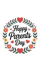 Obraz premium Happy Parents Day Floral Greeting Card Design