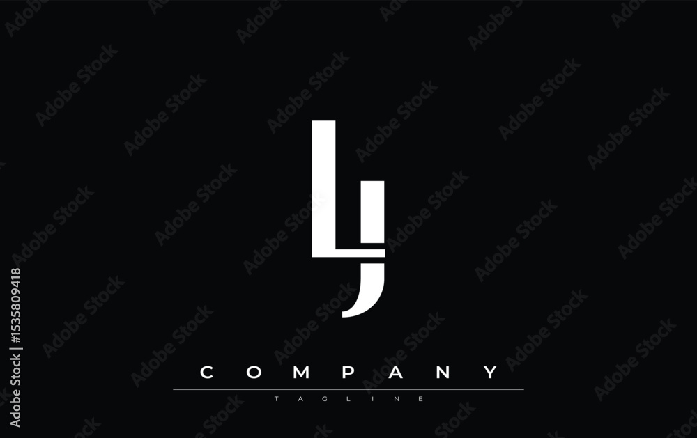 Fototapete lj modern initials logo design. branding logo with stylized initials showcasing bold design and mode