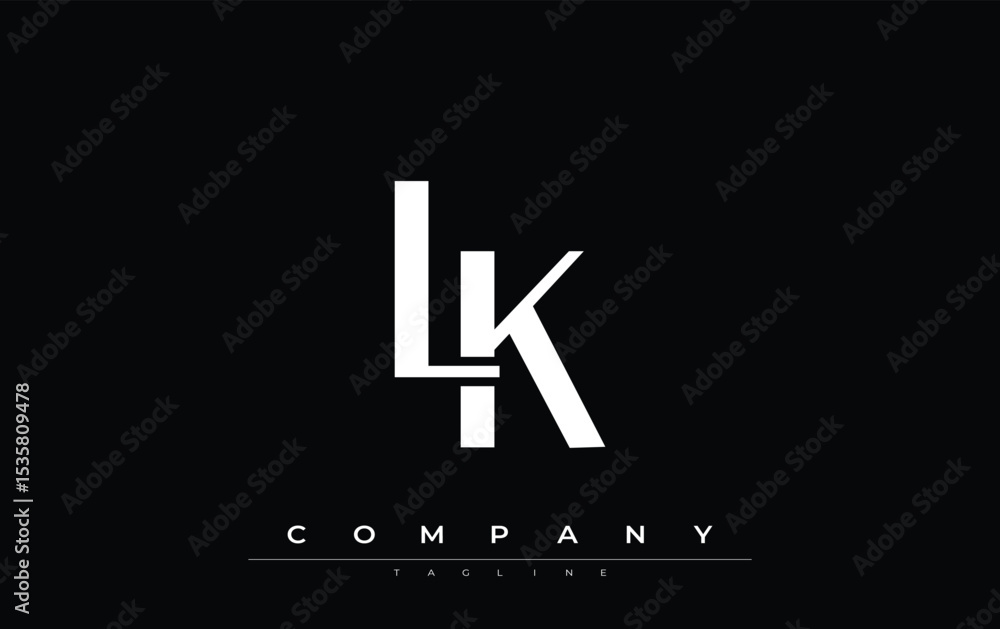 Fototapete lk modern initials logo design. branding logo with stylized initials showcasing bold design and mode