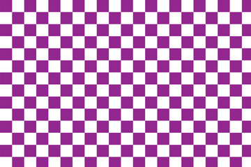 Purple and white checkered tablecloth pattern. Tablecloth seamless pattern. Checkered background Space for selling product, backdrop, wallpaper, background, text. purple and white checkerboard pattern