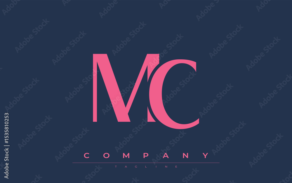 Fototapete mc modern initials logo design. branding logo with stylized initials showcasing bold design and mode