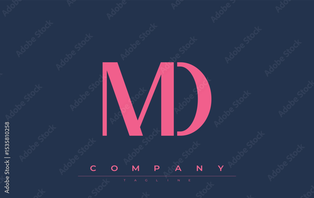 Fototapete md modern initials logo design. branding logo with stylized initials showcasing bold design and mode