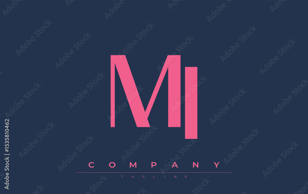 Fototapete mi modern initials logo design. branding logo with stylized initials showcasing bold design and mode