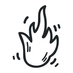 Obraz premium Cartoon style fire flame with dynamic line art – stock vector icon in line drawing style