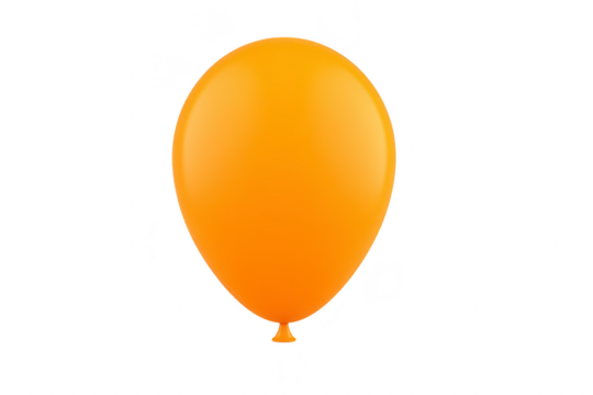 Orange balloon floating against transparency background, symbolizing celebration and joy. vibrant color and simple design make it perfect for party decorations or festive events