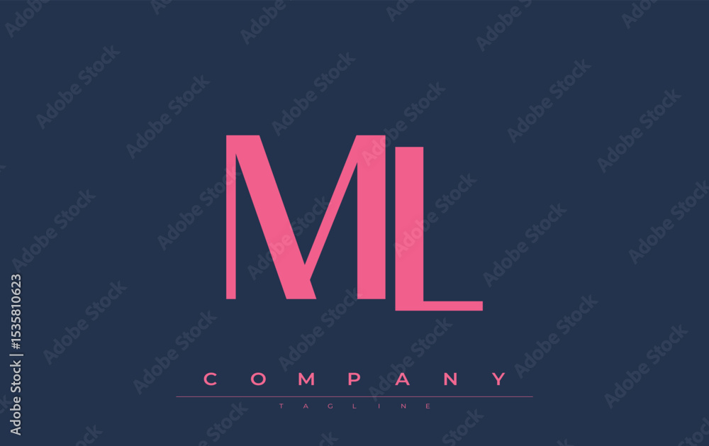 Fototapete ml modern initials logo design. branding logo with stylized initials showcasing bold design and mode