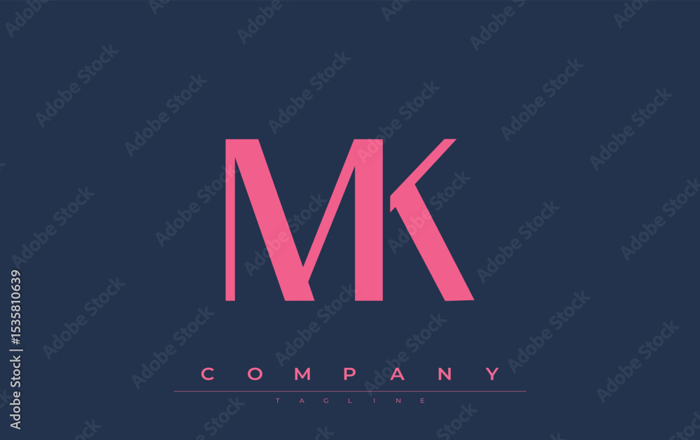 Fototapete mk modern initials logo design. branding logo with stylized initials showcasing bold design and mode
