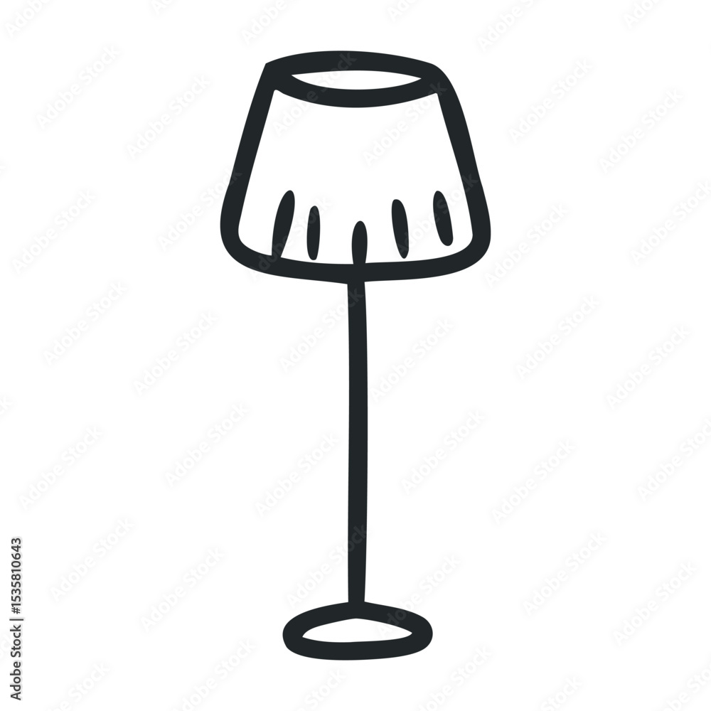 Poster minimalist lamp icon with simple line art design – stock vector icon in line drawing style