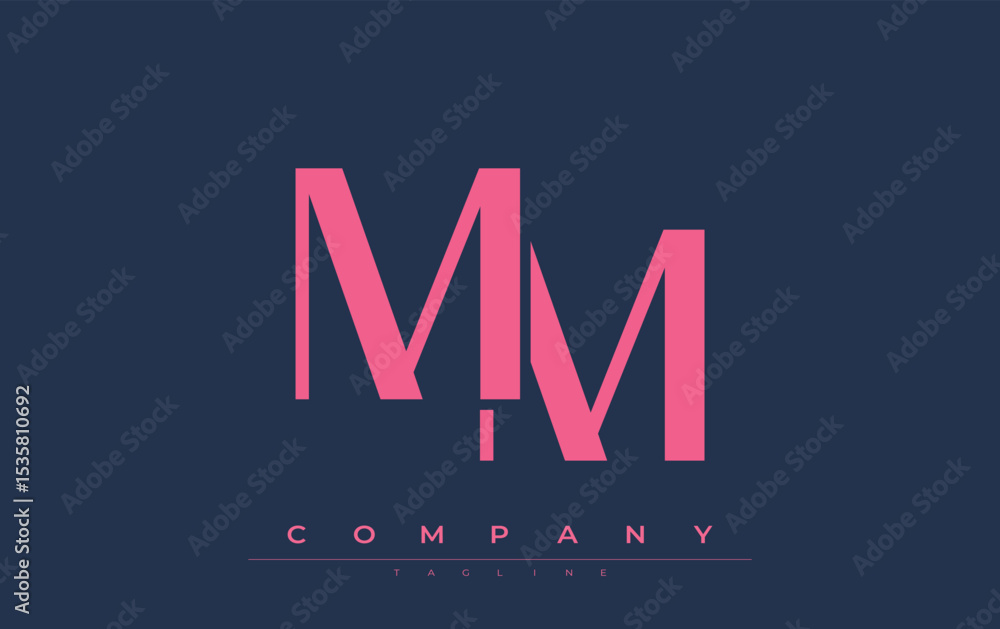 Fototapete mm modern initials logo design. branding logo with stylized initials showcasing bold design and mode