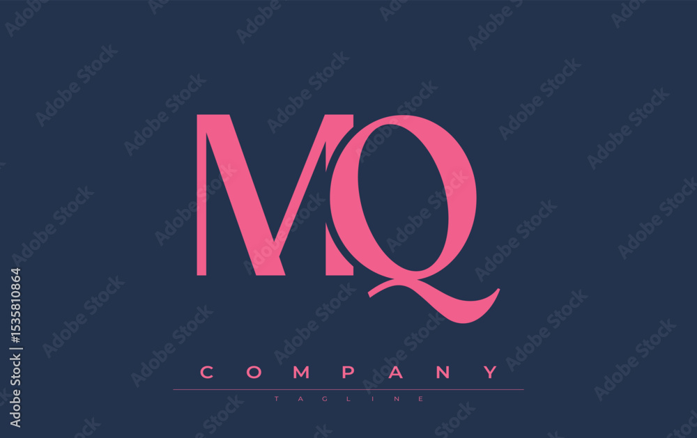 Fototapete mq modern initials logo design. branding logo with stylized initials showcasing bold design and mode