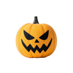 Carved pumpkin with menacing face, featuring sharp eyes and jagged mouth, embodies spirit of Halloween. bright orange color contrasts with dark, eerie expression