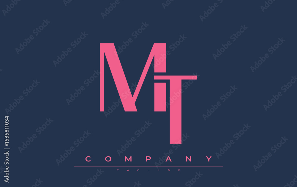 Fototapete mt modern initials logo design. branding logo with stylized initials showcasing bold design and mode