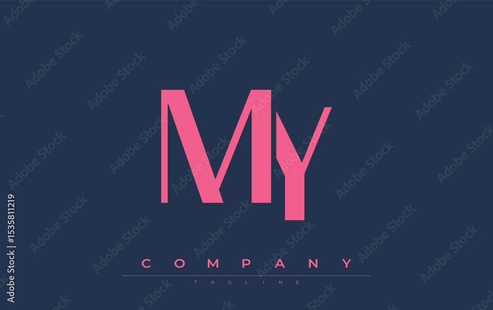Fototapete my modern initials logo design. branding logo with stylized initials showcasing bold design and mode