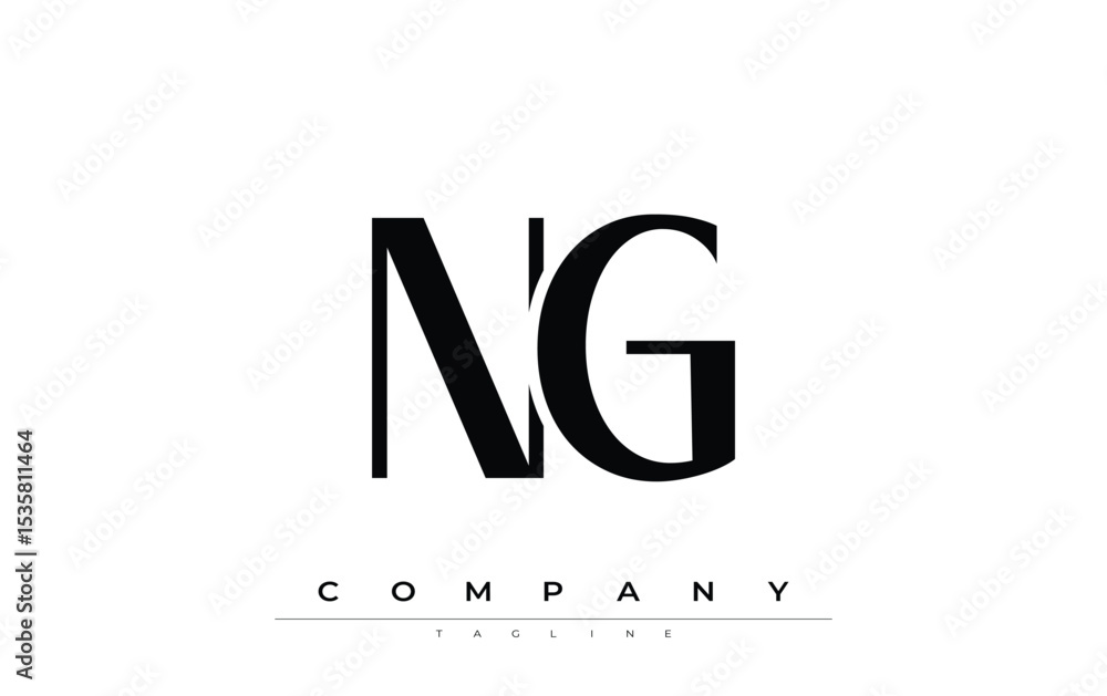 Fototapete ng modern initials logo design. branding logo with stylized initials showcasing bold design and mode